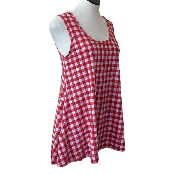 LuLaRoe Perfect Tank Top Red Checked Size XS Oversized Swing - Picture 1 of 7